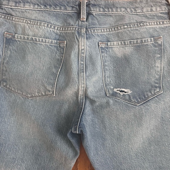 Frame Light Wash Distressed Le Garçon Crop Jeans Size 28 - Picture 4 of 6